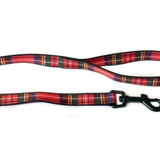 Ancol Indulgence Nylon Lead - Red Tartan-0