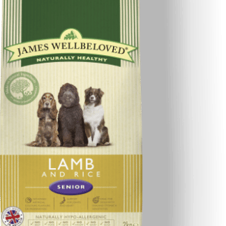Image shows a bag of James Wellbeloved Senior Lamb and Rice
